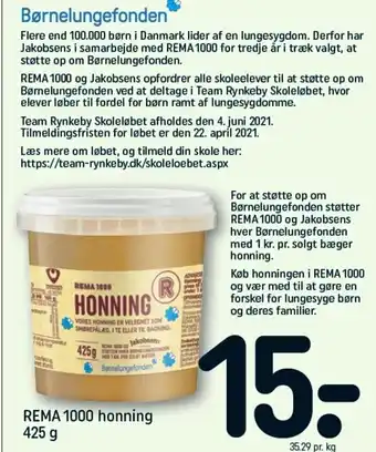 REMA 1000 REMA 1000 Honning 425 g tilbud