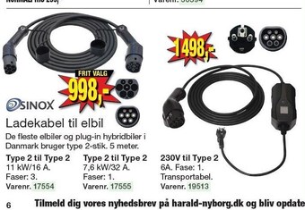 Harald Nyborg Ladekabel til elbil tilbud