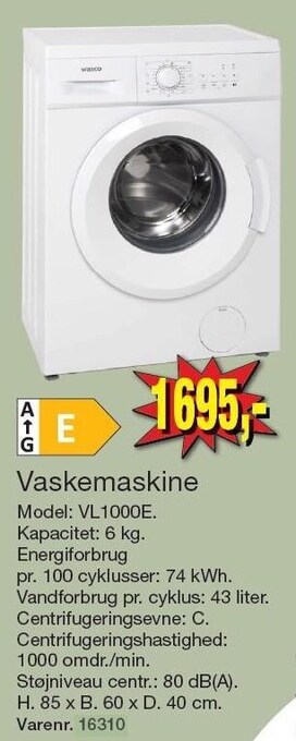 Harald Nyborg Vaskemaskine tilbud