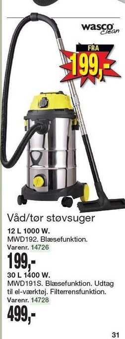 Harald Nyborg Wasco clean våd/tør støvsuger tilbud