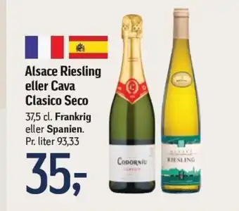 Føtex Alsace Riesling eller Cava Clasico Seco 37.5 cl tilbud