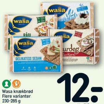 REMA 1000 Wasa Knækbrød 230-285 g tilbud