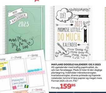 Bog & idé Mayland doodle kalender i og ii 2023 tilbud