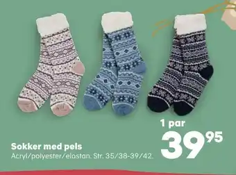 Kvickly Sokker med pels tilbud