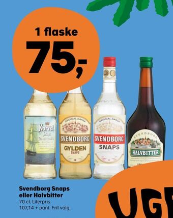 Kvickly Svendborg snaps eller halvbitter tilbud
