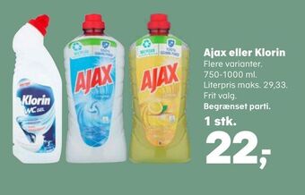 Kvickly Ajax eller klorin tilbud