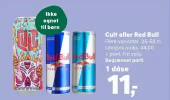 Kvickly Cult eller red bull tilbud