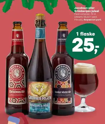 Kvickly Jacobsen eller grimbergen juleøl tilbud