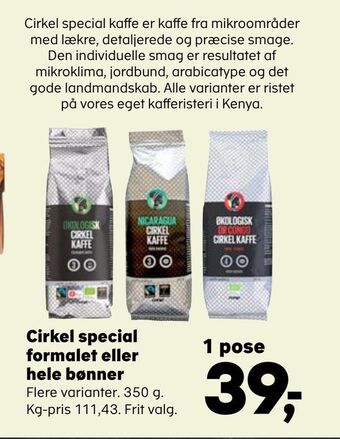 Kvickly Cirkel special formalet eller hele bønner tilbud