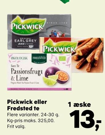 Kvickly Pickwick eller fredsted te tilbud