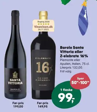 SuperBrugsen Barolo santa vittoria eller z-elebrate 16% tilbud