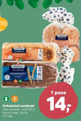 SuperBrugsen Schulstad levebrød tilbud