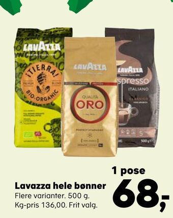 SuperBrugsen Lavazza hele bønner tilbud
