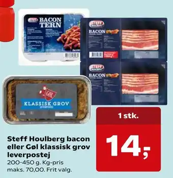 SuperBrugsen Steff houlberg bacon eller gøl klassisk grov leverpostej tilbud