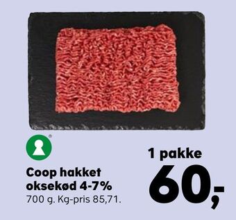 SuperBrugsen Coop hakket oksekød 4-7% tilbud