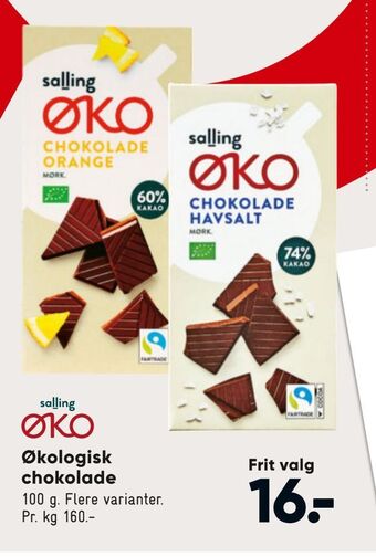 Bilka Økologisk chokolade tilbud