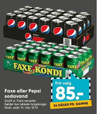 Bilka Faxe eller pepsi sodavand tilbud