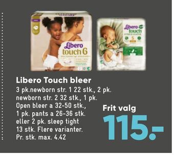 Bilka Libero touch bleer tilbud