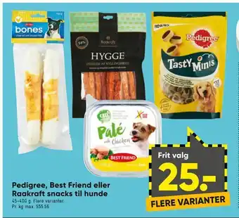 Bilka Pedigree, best friend eller raakraft snacks til hunde tilbud