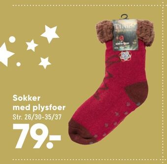 Bilka Sokker med plysfoer tilbud