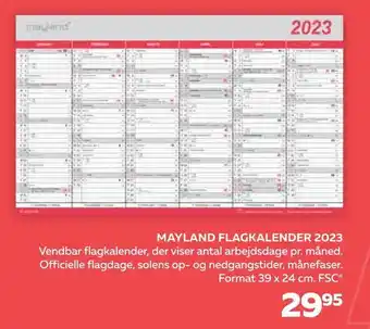 Bog & idé Mayland flagkalender 2023 tilbud