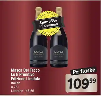 Masca del tacco lu'li primitivo edizione limitata