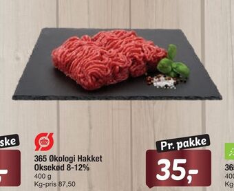 Fakta Tyskland 365 økologi hakket oksekød 8-12% tilbud