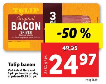 Lidl Tulip bacon tilbud