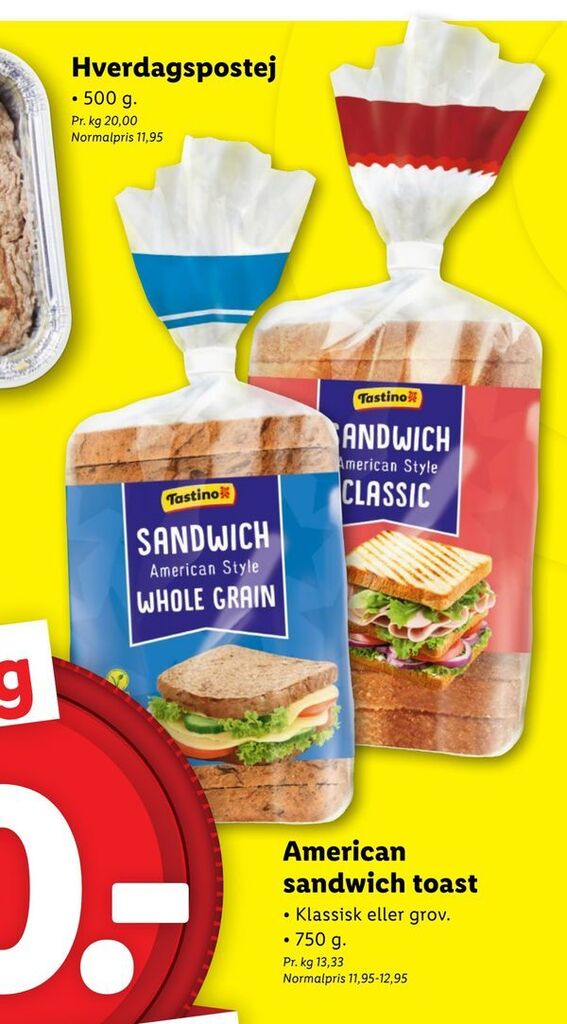 American sandwich toast tilbud hos Lidl