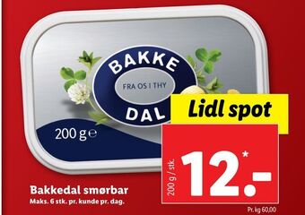 Bakkedal smørbar