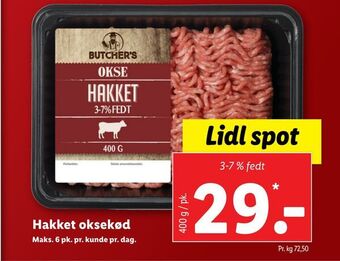 Lidl Hakket oksekød tilbud