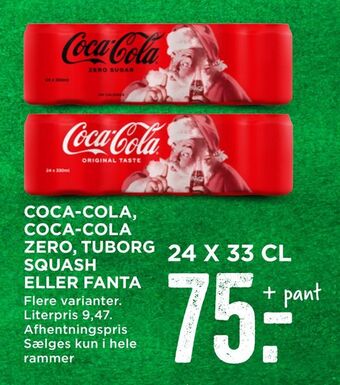 MENY Coca-cola, coca-cola zero, tuborg squash eller fanta tilbud