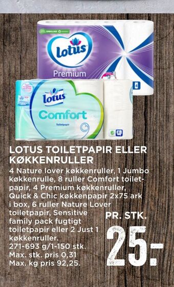 MENY Lotus toiletpapir eller køkkenruller tilbud