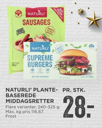MENY Naturli' plante­ baserede middagsretter tilbud