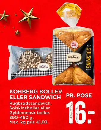 MENY Kohberg boller eller sandwich tilbud