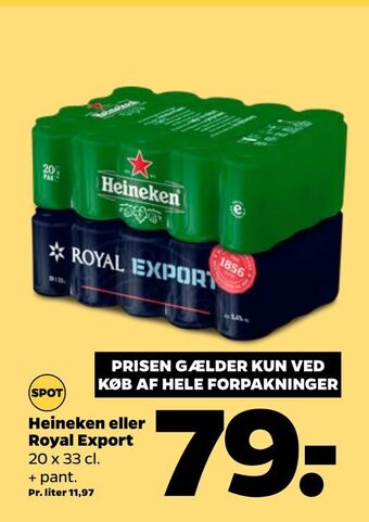 Netto Heineken eller royal export tilbud