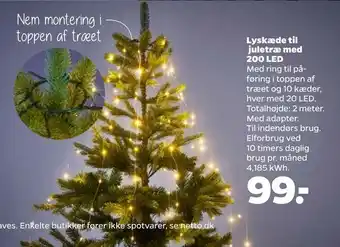 Netto Lyskæde til juletræ med 200 led tilbud