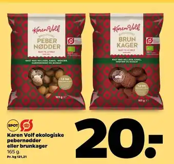 Netto Karen volf økologiske pebernødder eller brunkager tilbud