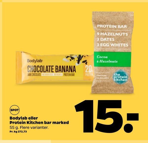 Bodylab eller protein kitchen bar marked tilbud hos Netto