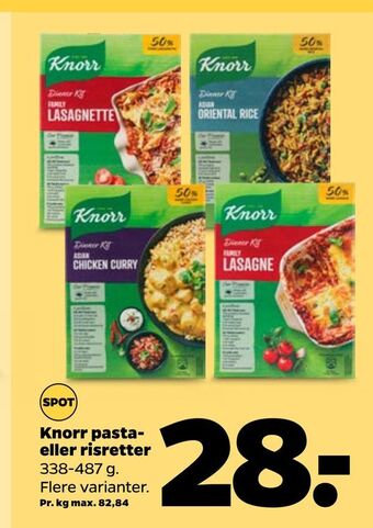 Netto Knorr pasta eller risretter tilbud