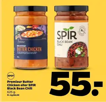 Netto Premieur butter chicken eller spir black bean chili tilbud