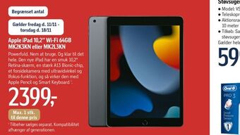 Føtex Apple ipad 10,2" wi-fi 64gb mk2k3kn eller mk2l3kn tilbud