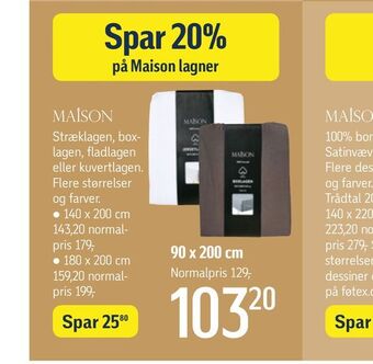 Føtex Spar 20% på maison lagner tilbud