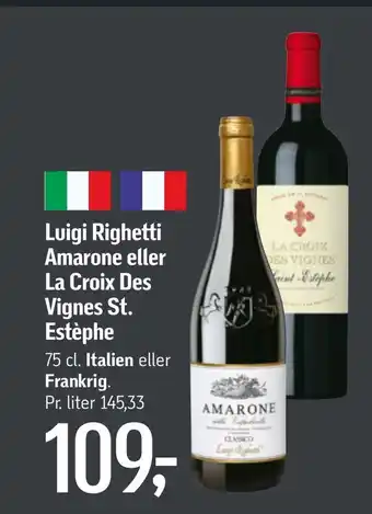 Føtex Luigi righetti amarone eller la croix des vignes st. estèphe tilbud