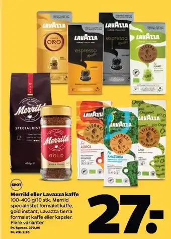 Netto Merrild el. lavazza kaffe tilbud