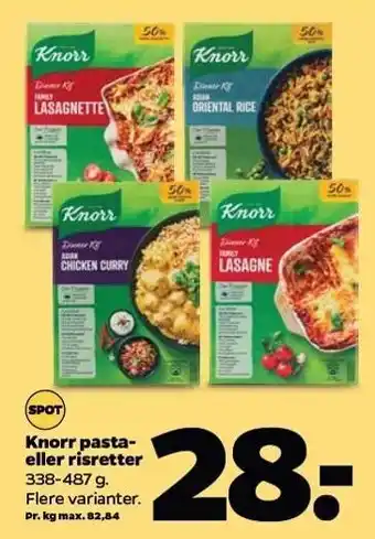 Netto Knorr pasta- el. risretter tilbud