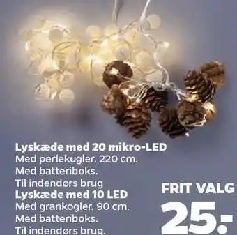 Netto Lyskæde med 20 mikro-led el. 10 led tilbud