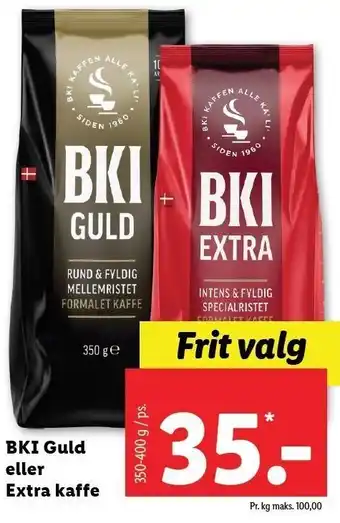 Lidl Bki guld el. extra kaffe tilbud