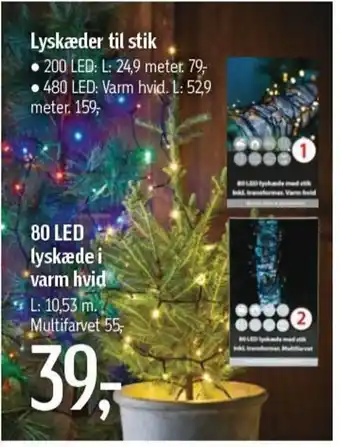 Føtex 80 LED lyskæde i Varm Hvid tilbud