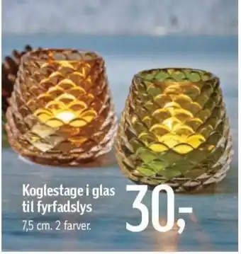 Føtex Koglestage i Glas Til Fyrfadslys tilbud
